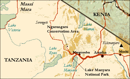 Karte von Nordtansania (c) Esculapio CC BY SA 3.0